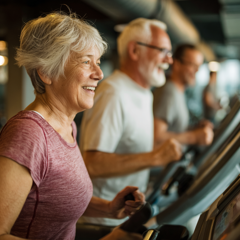 Infographic showing cardiovascular benefits for middle-aged and older adults
